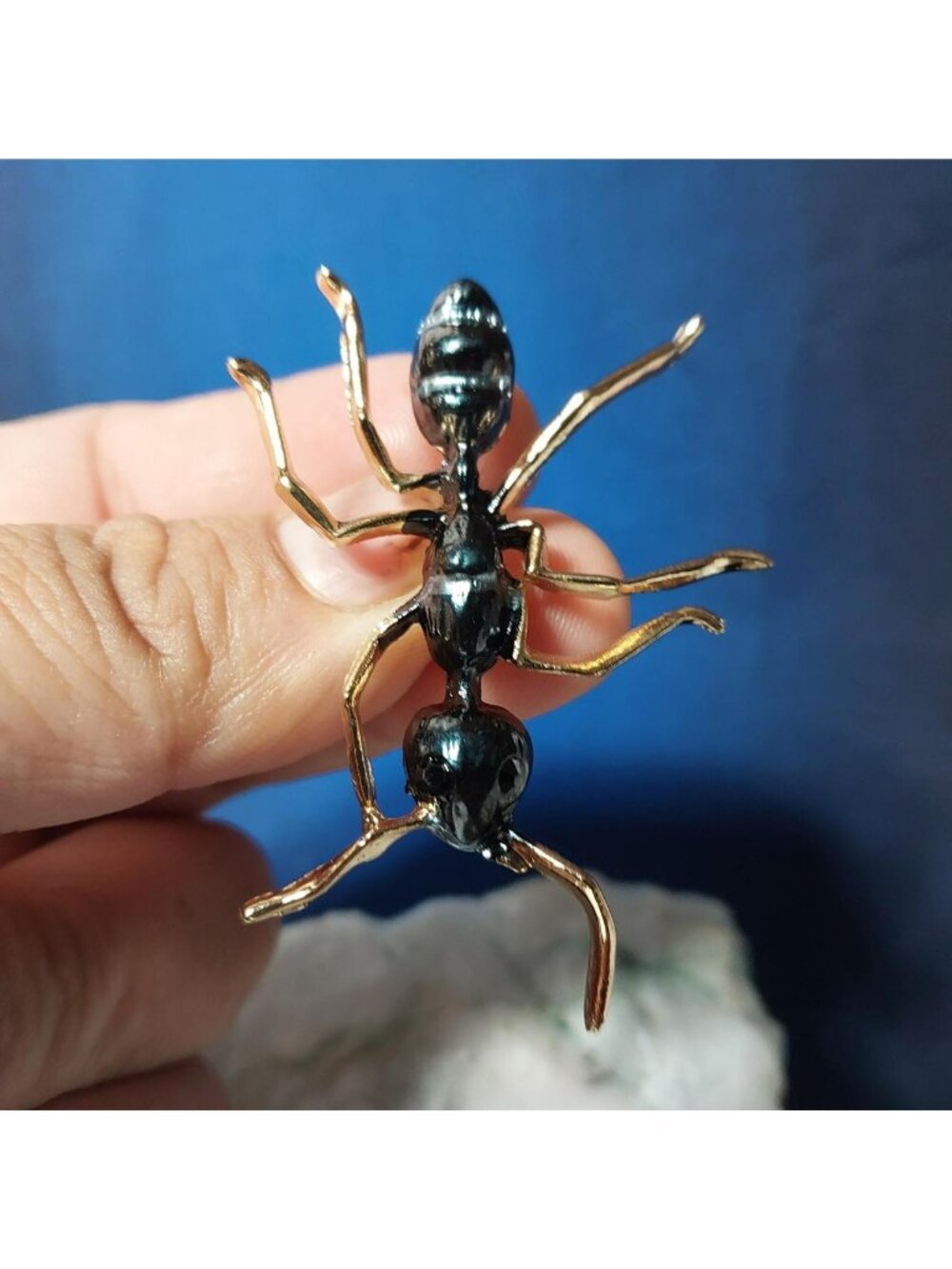 Ant Brooch With Black And gold detail